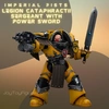 photo of JOYTOY x Warhammer: The Horus Heresy Imperial Fists Legion Cataphractii: Sergeant with Power Sword
